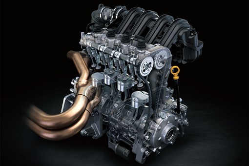 Front angle of a side x side's engine staged in a black studio background. opens in a new window