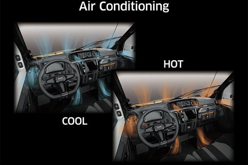 Graphic treatment showing a side x side's HVAC system. opens in a new window