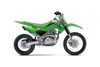 Profile angle of a motorcycle staged in a white studio background.
