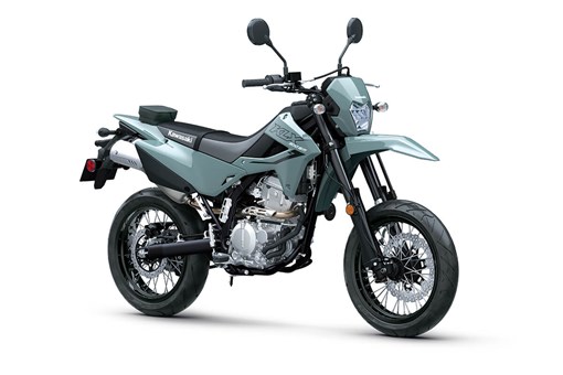 Three-quarter front angle of a motorcycle staged in a white studio background. opens in a new window