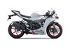Profile angle of a motorcycle staged in a white studio background.