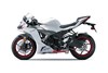 Side angle of a motorcycle staged in a white studio background.