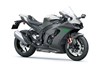 Three-quarter front angle of a motorcycle staged in a white studio background.