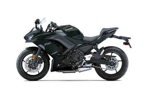 Side angle of a black motorcycle staged in a white studio background. opens in a new window