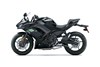 Side angle of a motorcycle staged in a white studio background.