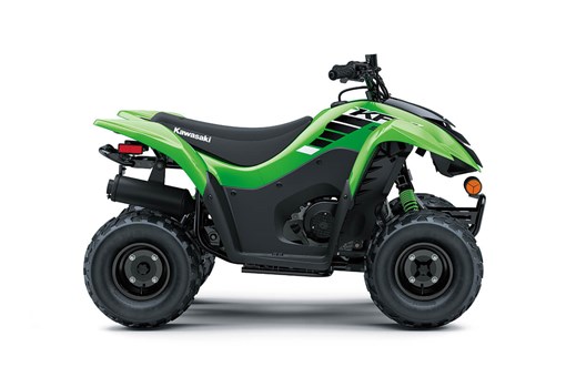 Profile angle of an ATV staged in a white studio background. opens in a new window