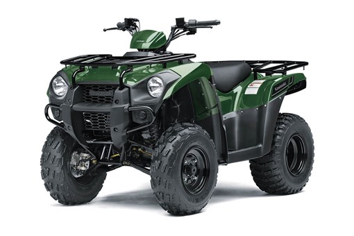 Three-quarter front angle of a green ATV staged in a white studio background. opens in a new window