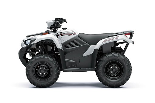 Profile angle of a white ATV staged in a white studio background. opens in a new window