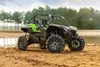 Side angle of a side x side parked off-road.