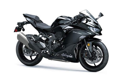 Three-quarter front angle of a motorcycle staged in a white studio background. opens in a new window