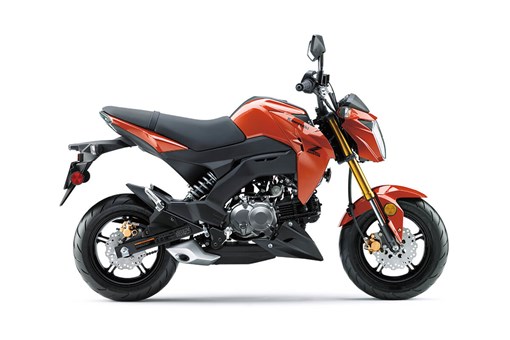 Profile angle of a motorcycle staged in a white studio background. opens in a new window