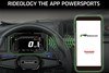 Graphic treatment showing smartphone app connectivity with a side x side.