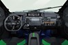 Front angle of the dashboard of a side x side staged in a white studio background.