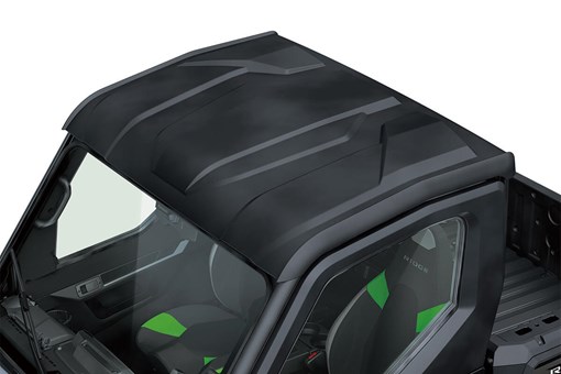 Top-down view of the roof of a side x side staged in a white studio background. opens in a new window