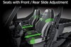 Graphic treatment showing seat adjustability of a side x side.