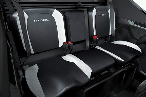 Three-quarter front angle of the bench seating in a side x side. opens in a new window