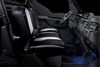 Side angle of the seats in a side x side staged in a black studio background.