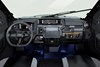 Front angle of the dashboard of a side x side staged in a white studio background.