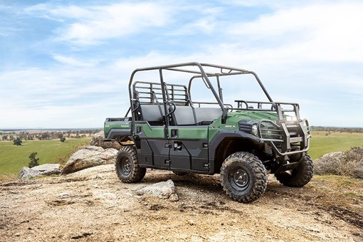 Three-quarter front angle of a parked side x side. opens in a new window