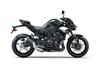 Side angle of a motorcycle staged in a studio.