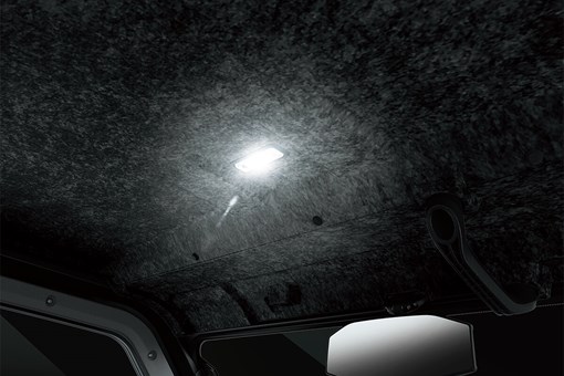 Interior view of an overhead interior cabin light of a side x side. opens in a new window