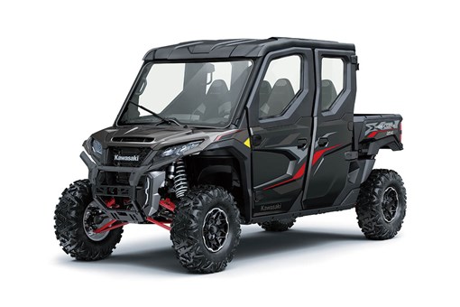 Left three-quarter view of a black and red side x side staged in a white studio background. opens in a new window