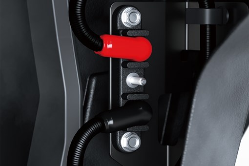 View of battery junction and terminals inside a side x side. opens in a new window