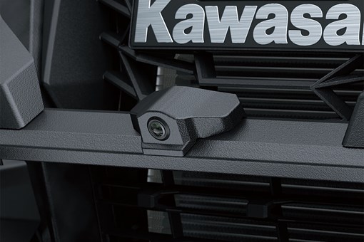 Detail view of the front bumper camera of a side x side. opens in a new window