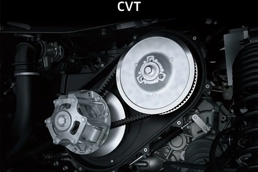 Mechanical view of a continuously variable transmission (CVT) of a side x side. opens in a new window