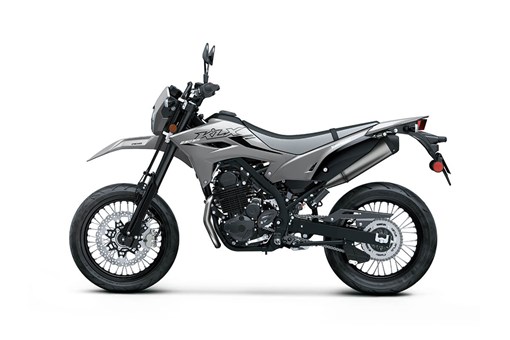 Profile angle of a motorcycle staged in a white studio background. opens in a new window