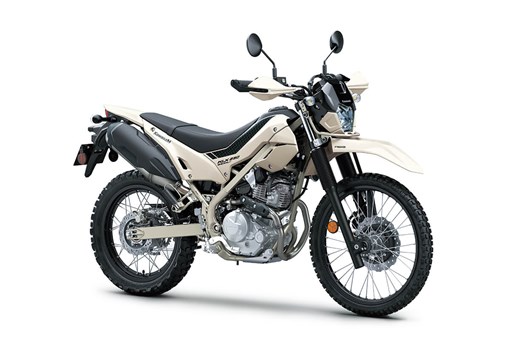 Three-quarter front angle of a motorcycle staged in a white studio background. opens in a new window