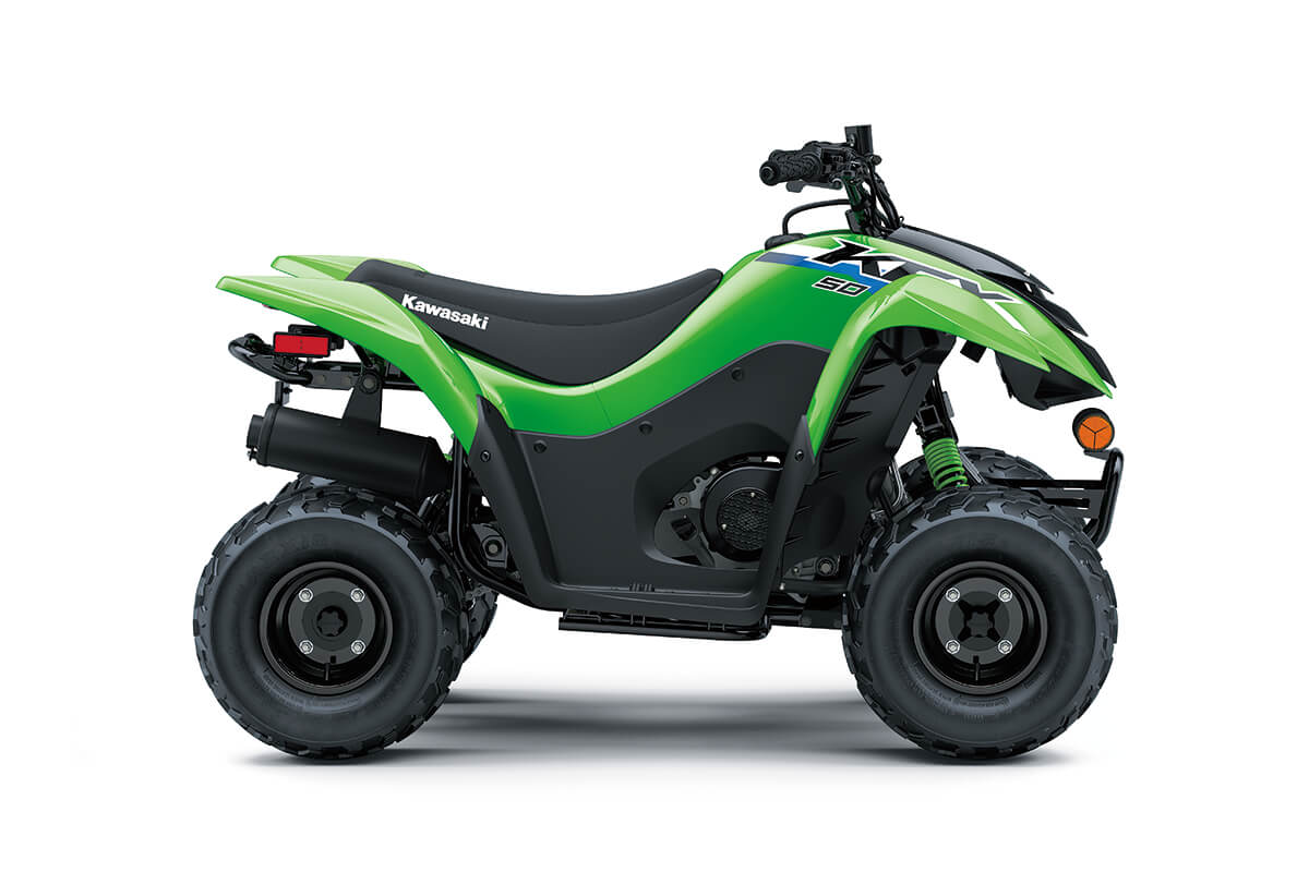 Profile angle of an ATV staged in a white studio background.