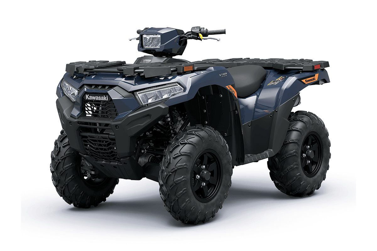 Three-quarter front angle of an ATV staged in a white studio background.