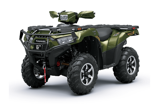 Three-quarter front angle of an ATV staged in a white studio background. opens in a new window