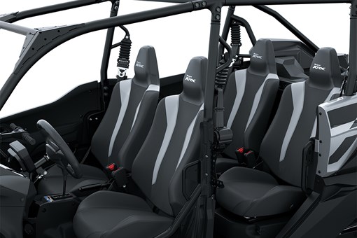 Three-quarter front angle of the four seats in a side x side staged in a white studio background. opens in a new window