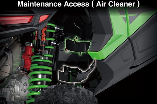 Graphic treatment of a side x side air cleaner access. opens in a new window