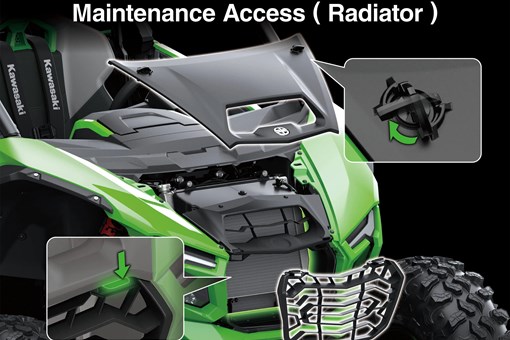 Graphic treatment of a side x side radiator access. opens in a new window