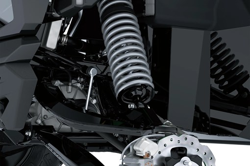 Close-up of suspension of a side x side in a white studio background. opens in a new window