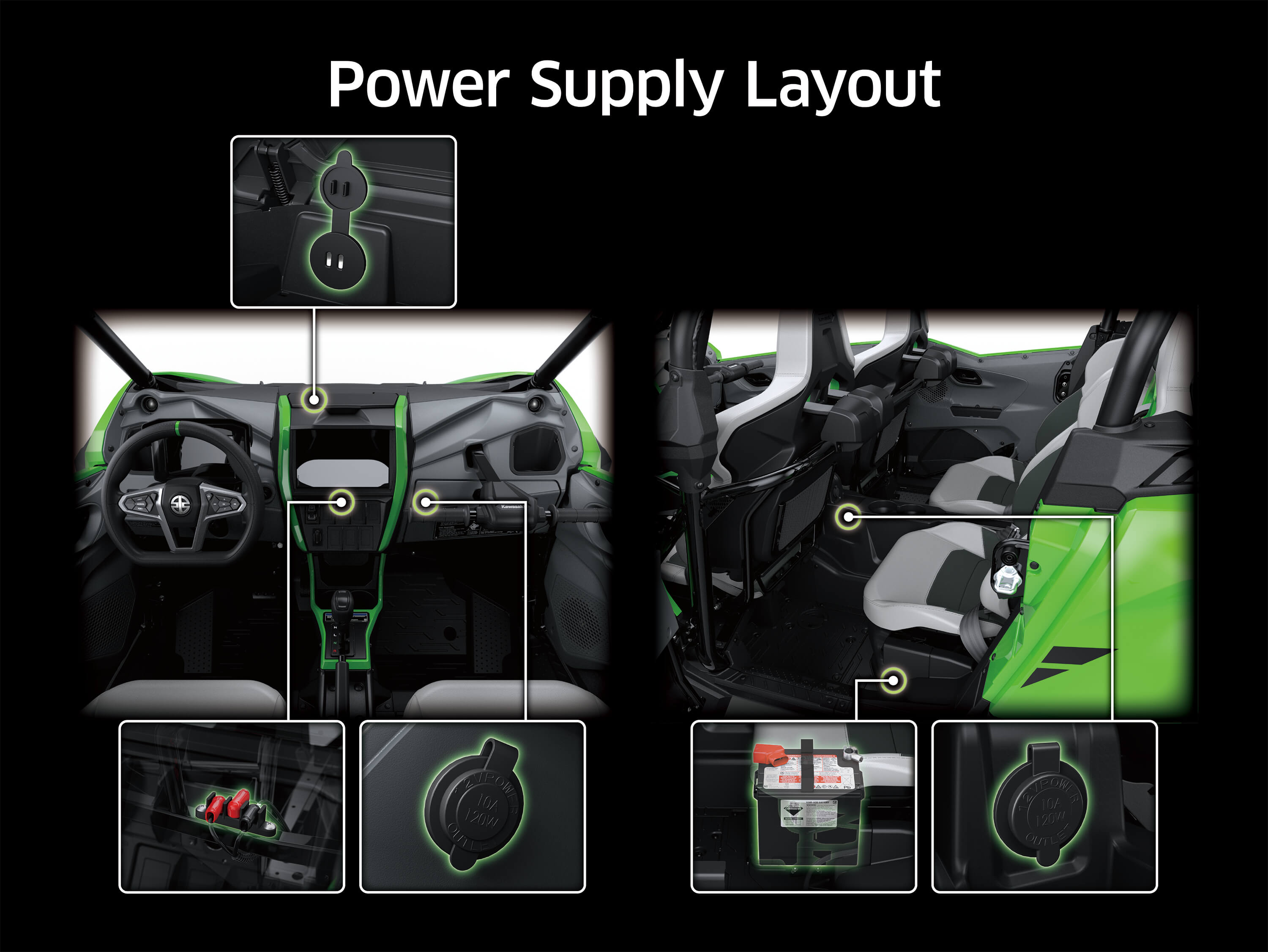Graphic treatment of a side x side power supply layout.