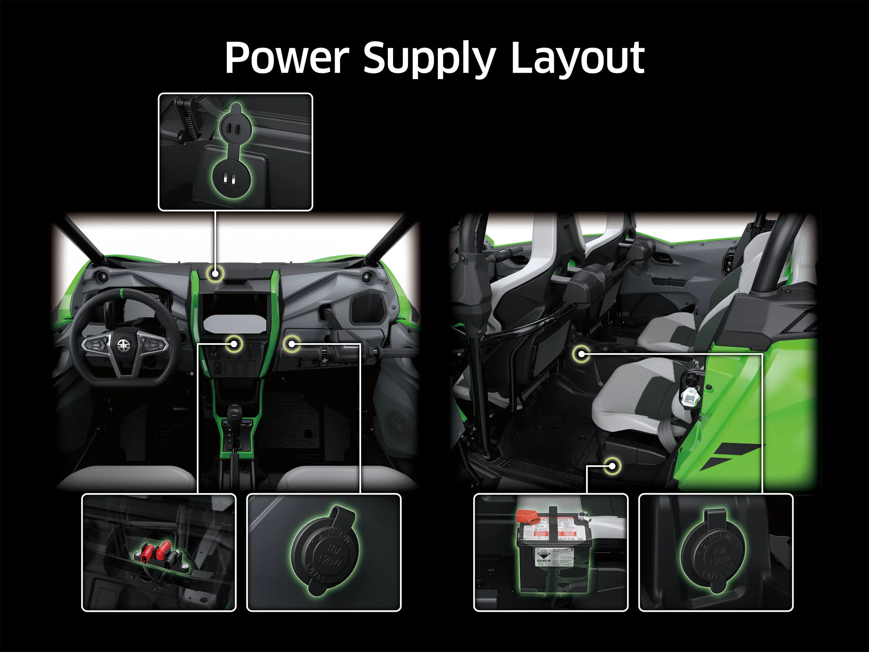 Graphic treatment of a side x side power supply layout.