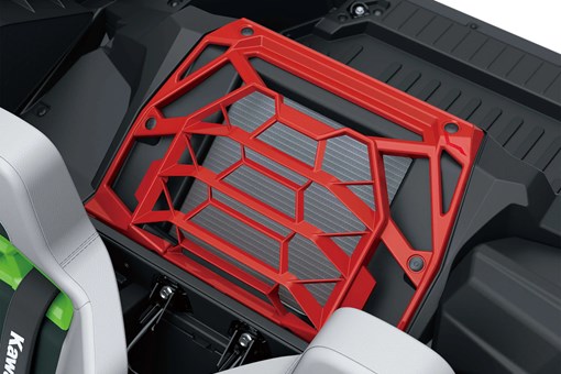 Close-up of rear compartment detail in a side x side in a white studio background. opens in a new window