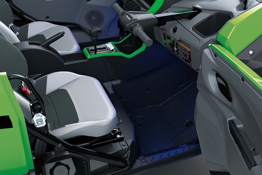 Overhead angle of front seats in a side x side in a white studio background. opens in a new window