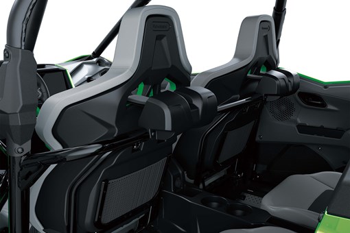 Rear passenger compartment of a side x side in a white studio background. opens in a new window