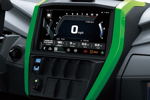 Overall infotainment screen view in a side x side in a white studio background. opens in a new window