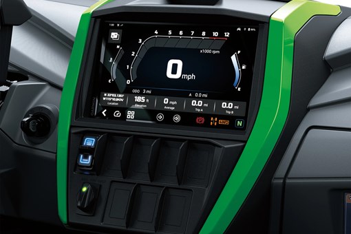 Overall infotainment screen view in a side x side in a white studio background. opens in a new window