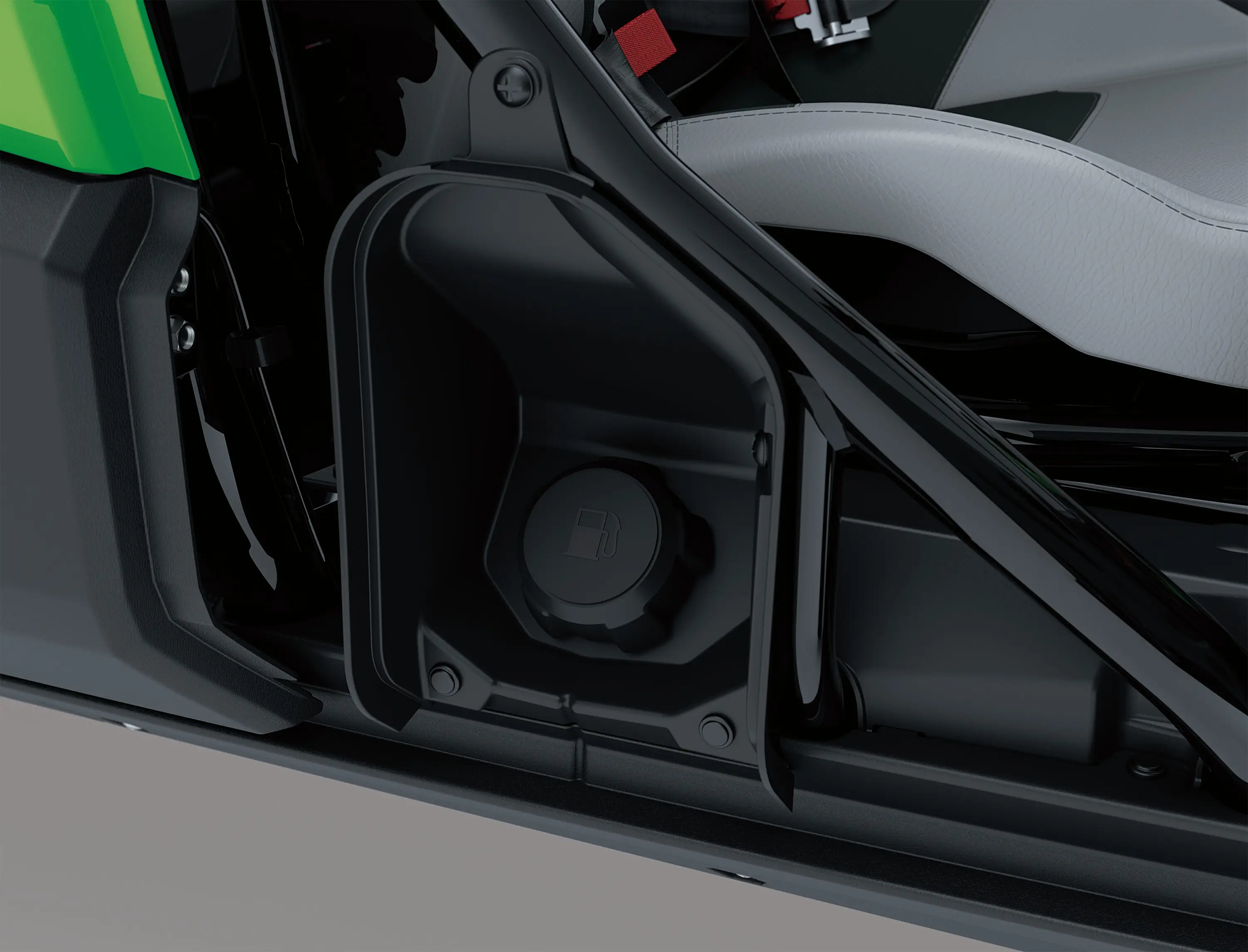 Inside door close-up on a side x side in a white studio background.