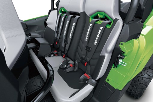 Front seats in a side x side in a white studio background. opens in a new window