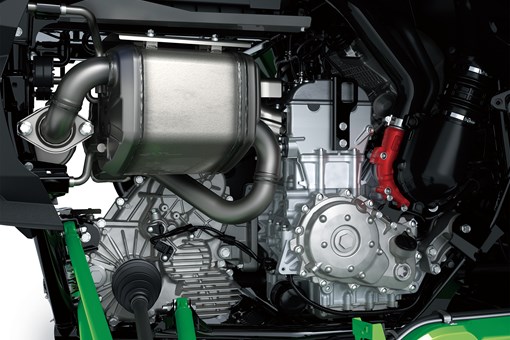 Overall view of an engine in a side x side in a white studio background. opens in a new window