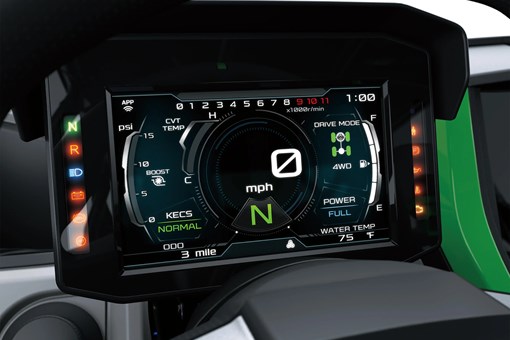 Infotainment screen inside a side x side in a white studio background. opens in a new window