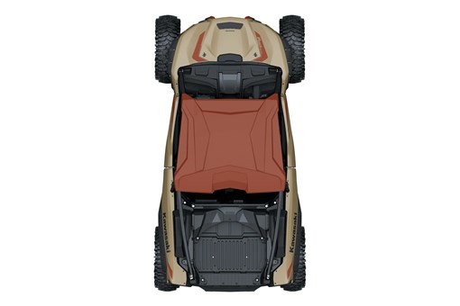 Overhead angle of a side x side staged in a white studio background. opens in a new window